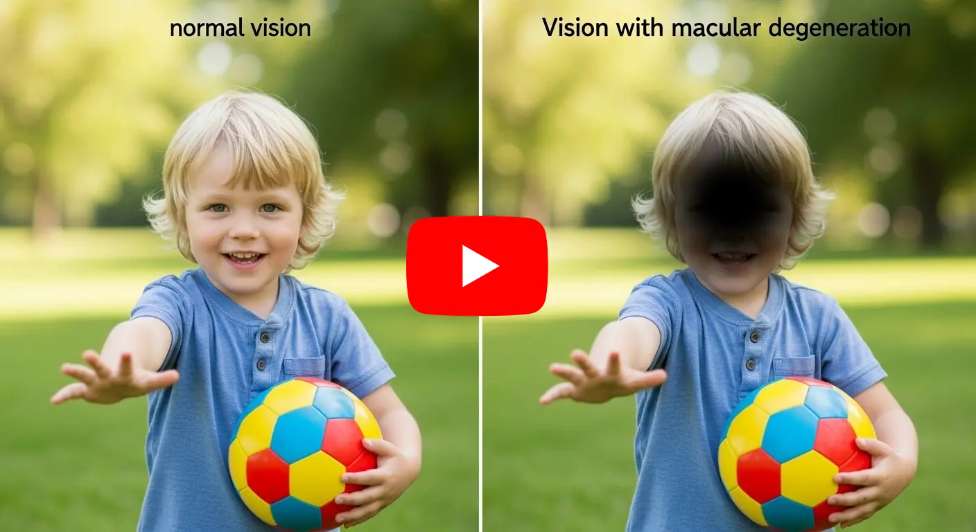 Illustration of central vision loss as experienced with macular degeneration